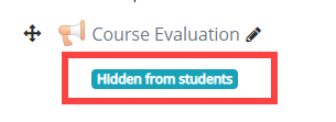 Hidden from students notification