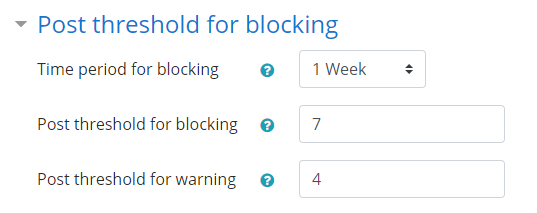 Post threshold for blocking.