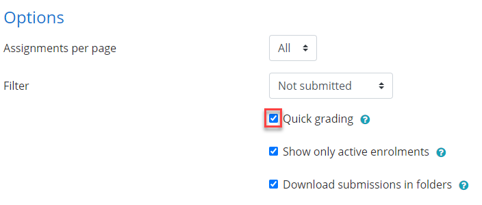 Select quick grading