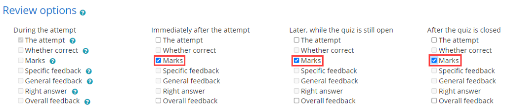 Review options.