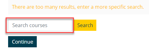 Search courses text box