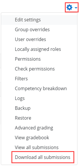 select the cog and then download all submissions